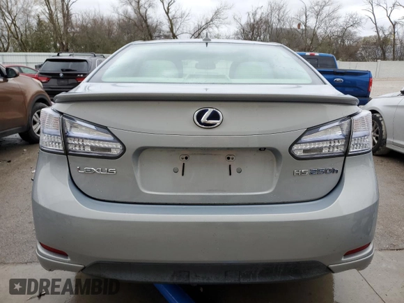 2010 Lexus HS 250h with VIN JTHBB1BA9A2025966, listed as a Copart auction lot 78516984 with 166,282 mi miles and Clean Title. Bid and sale history available at DreamBid. Image 6.