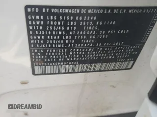 2023 Volkswagen Tiguan SE R-Line Black z VIN 3VVCB7AX0PM006045, wystawiony jako Copart lot #59591775 z przebiegiem 44 155 mil mil oraz Szkoda całkowita • Salvage title. Historia ofert i sprzedaży dostępna na DreamBid. Obrazek 13.
