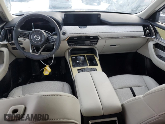 2025 Mazda CX-90 S Premium Plus Package with VIN JM3KKEHC6S1193581, listed as a Copart auction lot 86355484 with 4,455 mi miles and Salvage title. Bid and sale history available at DreamBid. Image 8.
