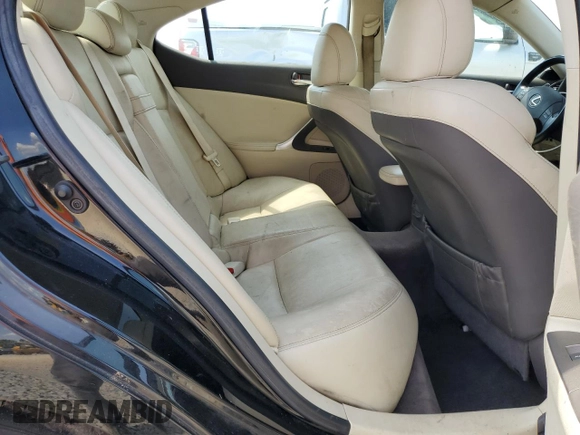 2009 Lexus IS 250 with VIN JTHBK262295096302, listed as a Copart auction lot 54860505 with 141,960 mi miles and Salvage title. Bid and sale history available at DreamBid. Image 10.