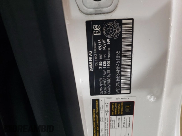2017 Mercedes-Benz C 43 AMG with VIN WDDWJ6EB4HF451855, listed as a Copart auction lot 41339505 with 61,024 mi miles and Salvage Title. Bid and sale history available at carsss.com. Image 12.