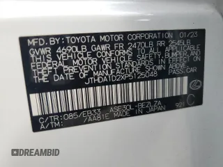 2023 Lexus IS with VIN JTHDA1D2XP5125048, listed as a Copart auction lot 76062634 with 35,717 mi miles and Salvage Title. Bid and sale history available at carsss.com. Image 12.