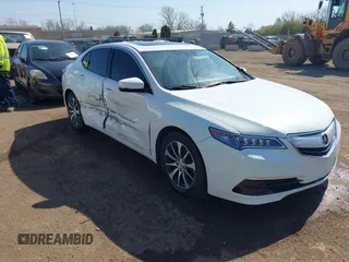 2016 Acura TLX Tech with VIN 19UUB1F54GA013361, listed as a IAAI auction lot 42054995 with 96,683 mi miles. Bid and sale history available at carsss.com. Image 1.