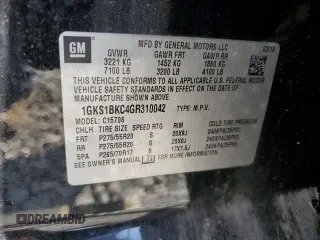 2016 GMC Yukon SLT with VIN 1GKS1BKC4GR310042, listed as a Copart auction lot 47477714 with 0 mi miles and Salvage Title. Bid and sale history available at carsss.com. Image 14.