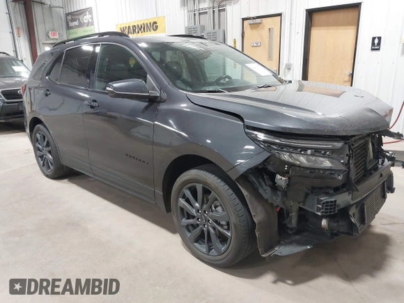 2022 Chevrolet Equinox RS with VIN 3GNAXWEV0NS173242, listed as a IAAI auction lot 42483371 with 28,159 mi miles and . Bid and sale history available at DreamBid. Image 1.