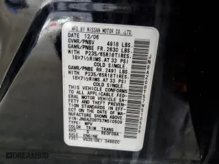 2007 Nissan Murano SL with VIN JN8AZ08T57W510509, listed as a Copart auction lot 53747415 with 100,201 mi miles and Clean Title. Bid and sale history available at carsss.com. Image 12.