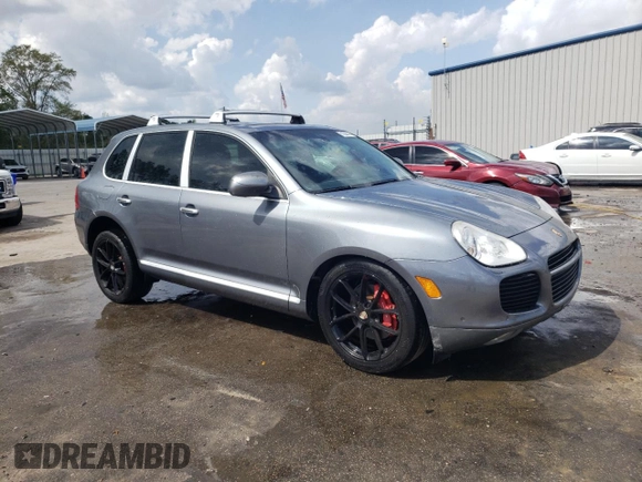 2005 Porsche Cayenne Turbo with VIN WP1AC29P85LA91871, listed as a Copart auction lot 51386215 with 201,954 mi miles and Salvage Title. Bid and sale history available at DreamBid. Image 4.