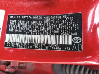 2010 Toyota Corolla with VIN 2T1BU4EE1AC391255, listed as a Copart auction lot 62536825 with 300,213 mi miles and Clean title. Bid and sale history available at DreamBid. Image 12.