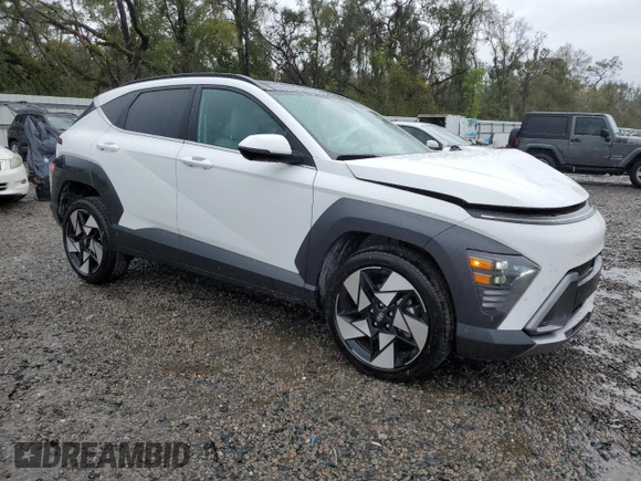 2024 Hyundai Kona Limited with VIN KM8HECA31RU083275, listed as a Copart auction lot 46590375 with 19,642 mi miles and Non Repairable. Bid and sale history available at carsss.com. Image 4.