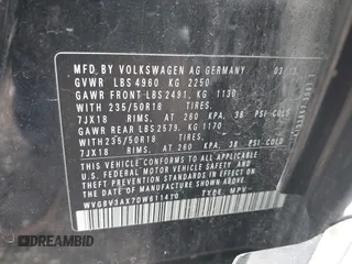 2013 Volkswagen Tiguan S with VIN WVGBV3AX7DW611410, listed as a IAAI auction lot 42549561 with 115,855 mi miles and . Bid and sale history available at DreamBid. Image 9.