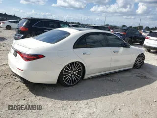 2023 Mercedes-Benz S-Class S 500 with VIN W1K6G6DB7PA197070, listed as a Copart auction lot 43637385 with 20,412 mi miles and Salvage Title. Bid and sale history available at carsss.com. Image 3.
