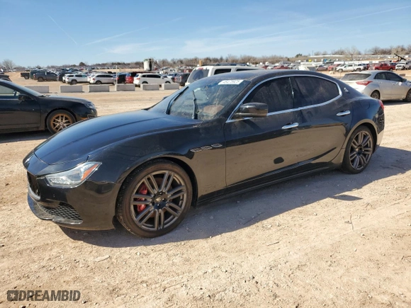 2014 Maserati Ghibli S Q4 with VIN ZAM57RTA0E1113714, listed as a Copart auction lot 46475925 with 0 mi miles and Salvage Title. Bid and sale history available at carsss.com. Image 1.