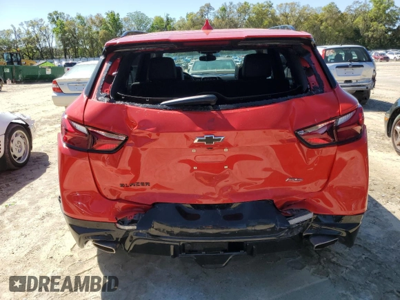 2022 Chevrolet Blazer RS with VIN 3GNKBERS1NS190872, listed as a Copart auction lot 49244535 with 15,574 mi miles and Salvage title. Bid and sale history available at DreamBid. Image 6.