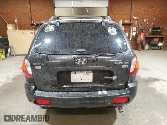 2004 Hyundai Santa Fe GLS with VIN KM8SC73E74U597688, listed as a Copart auction lot 44570985 with 213,584 mi miles and Salvage Title. Bid and sale history available at carsss.com. Image 6.