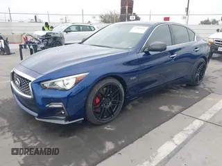 2020 Infiniti Q50 Red Sport 400 with VIN JN1FV7AP3LM630563, listed as a IAAI auction lot 42000146 with 63,327 mi miles and . Bid and sale history available at carsss.com. Image 17.