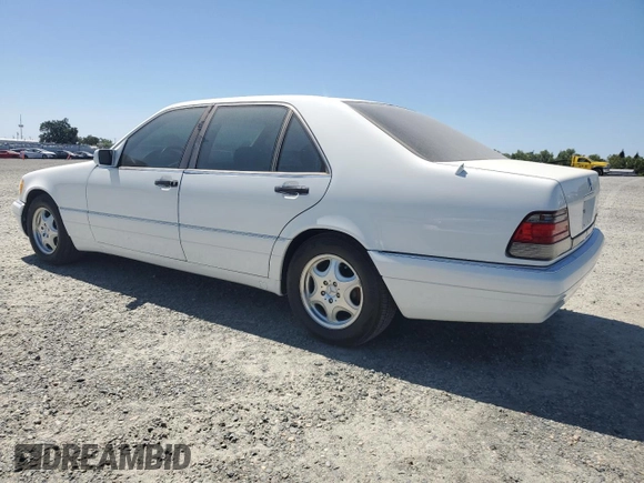 1997 Mercedes-Benz S-Class with VIN WDBGA33G2VA340711, listed as a Copart auction lot 52647695 with 90,224 mi miles and Salvage Title. Bid and sale history available at carsss.com. Image 2.