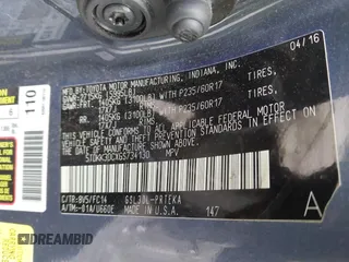 2016 Toyota Sienna LE AAS with VIN 5TDKK3DCXGS734130, listed as a IAAI auction lot 41519212 with 88,137 mi miles. Bid and sale history available at carsss.com. Image 9.