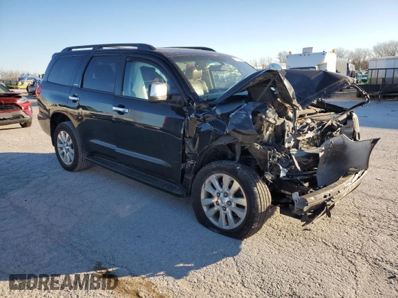 2014 Toyota Sequoia Platinum with VIN 5TDDW5G19ES092354, listed as a Copart auction lot 81372774 with 0 mi miles and Salvage Title. Bid and sale history available at carsss.com. Image 4.
