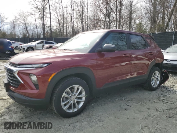 2024 Chevrolet TrailBlazer LS with VIN KL79MNSL6RB164495, listed as a Copart auction lot 41838285 with 13,181 mi miles and Salvage Title. Bid and sale history available at DreamBid. Image 1.