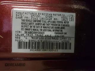 2022 Nissan Sentra SV with VIN 3N1AB8CV8NY300423, listed as a Copart auction lot 82578813 with 13,527 mi miles and Salvage Title. Bid and sale history available at carsss.com. Image 12.