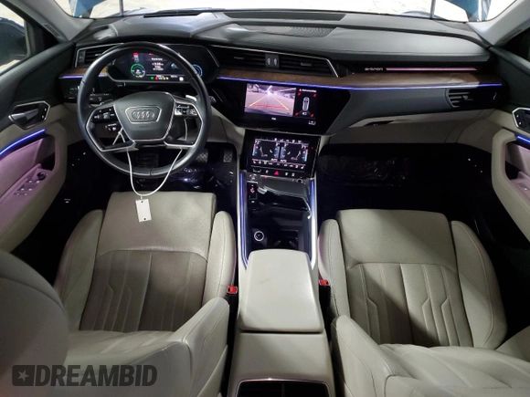 2019 Audi e-tron Prestige with VIN WA1VABGE2KB010143, listed as a Copart auction lot 52039045 with 62,991 mi miles and Salvage Title. Bid and sale history available at DreamBid. Image 8.