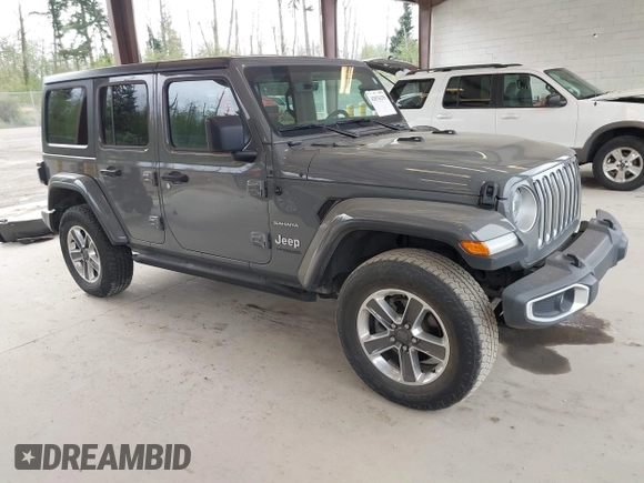 2019 Jeep Wrangler Unlimited Sahara with VIN 1C4HJXEN0KW540591, listed as a IAAI auction lot 42076235 with 41,016 mi miles and . Bid and sale history available at DreamBid. Image 1.
