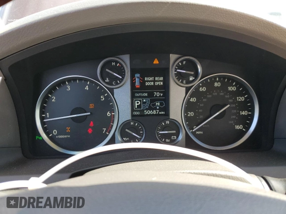 2013 Lexus LX 570 with VIN JTJHY7AX0D4124846, listed as a Copart auction lot 52639575 with 50,687 mi miles and Salvage Title. Bid and sale history available at DreamBid. Image 9.