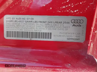 2010 Audi A4 2.0T Premium with VIN WAUBFAFL3AN011400, listed as a IAAI auction lot 41635505 with 133,293 mi miles. Bid and sale history available at carsss.com. Image 9.