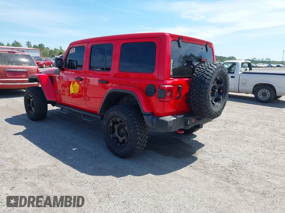 2020 Jeep Wrangler Unlimited Rubicon with VIN 1C4HJXFG9LW106607, listed as a IAAI auction lot 41908295 with 71,083 mi miles and . Bid and sale history available at DreamBid. Image 3.