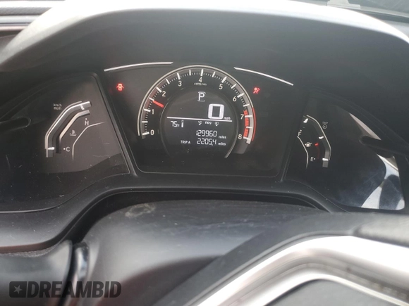 2017 Honda Civic LX with VIN 19XFC2F53HE033738, listed as a Copart auction lot 51534615 with 129,960 mi miles and Salvage Title. Bid and sale history available at DreamBid. Image 9.