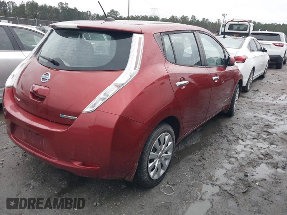 2015 Nissan LEAF S with VIN 1N4AZ0CP1FC311520, listed as a IAAI auction lot 41571630 with 58,800 mi miles. Bid and sale history available at carsss.com. Image 4.