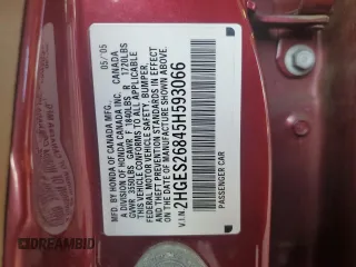 2005 Honda Civic EX SSRS z VIN 2HGES26845H593066, wystawiony jako Copart lot #57757625 z przebiegiem 109 048 mil mil oraz Szkoda całkowita • Salvage title. Historia ofert i sprzedaży dostępna na DreamBid. Obrazek 12.