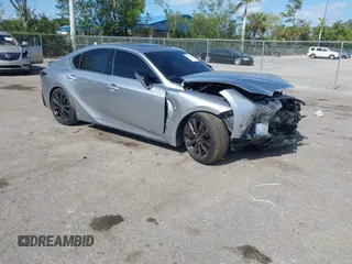 2024 Lexus IS 350 F Sport z VIN JTHGZ1B25R5078605, wystawiony jako IAAI lot #42130150 z przebiegiem 10 540 mil mil oraz . Historia ofert i sprzedaży dostępna na DreamBid. Obrazek 1.