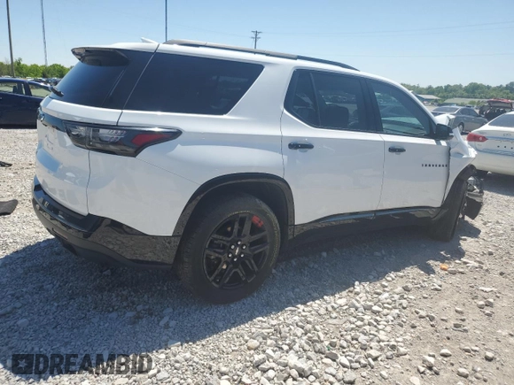 2020 Chevrolet Traverse Premier with VIN 1GNERKKW9LJ115307, listed as a Copart auction lot 55606225 with 70,847 mi miles and Salvage title. Bid and sale history available at DreamBid. Image 3.