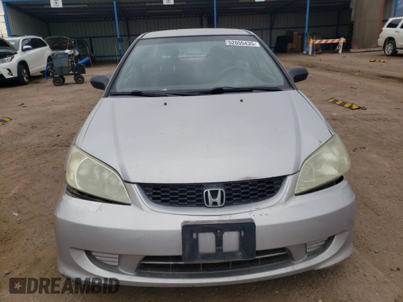 2005 Honda Civic LX with VIN 1HGEM22515L068975, listed as a Copart auction lot 52055435 with 206,058 mi miles and Salvage Title. Bid and sale history available at DreamBid. Image 5.