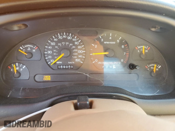1998 Ford Mustang GT with VIN 1FAFP45X7WF141615, listed as a Copart auction lot 42099895 with 169,069 mi miles and Salvage Title. Bid and sale history available at carsss.com. Image 9.