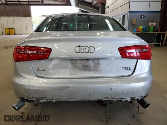 2013 Audi A6 Premium Plus with VIN WAUGGAFC8DN034033, listed as a Copart auction lot 55471895 with 136,840 mi miles and Salvage title. Bid and sale history available at DreamBid. Image 6.