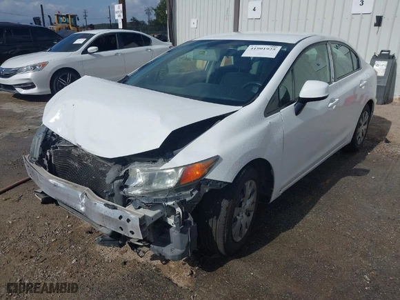 2012 Honda Civic Sdn LX with VIN 19XFB2F5XCE319243, listed as a IAAI auction lot 41901925 with 166,392 mi miles. Bid and sale history available at carsss.com. Image 2.