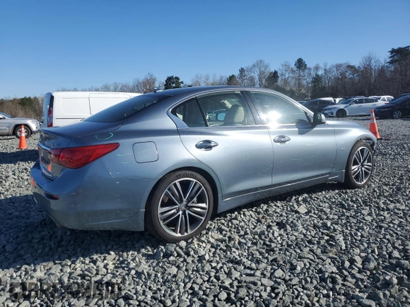 2015 Infiniti Q50 with VIN JN1BV7AR3FM410618, listed as a Copart auction lot 49380135 with 112,657 mi miles and Salvage Title. Bid and sale history available at carsss.com. Image 3.