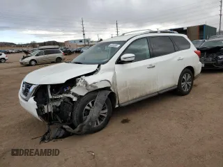2017 Nissan Pathfinder SL with VIN 5N1DR2MM9HC672824, listed as a Copart auction lot 46905065 with 96,018 mi miles and Salvage Title. Bid and sale history available at carsss.com. Image 1.