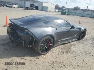 2017 Chevrolet Corvette Z06 2LZ with VIN 1G1YR2D61H5600116, listed as a Copart auction lot 76801114 with 68,965 mi miles and Salvage Title. Bid and sale history available at carsss.com. Image 3.