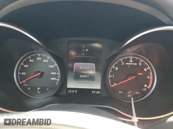 2018 Mercedes-Benz C 43 AMG with VIN 55SWF6EB7JU266087, listed as a Copart auction lot 52188745 with 45,891 mi miles and Salvage title. Bid and sale history available at DreamBid. Image 9.