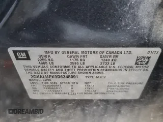 2013 GMC Terrain SLT with VIN 2GKALUEK9D6246091, listed as a Copart auction lot 52300235 with Not provided miles and Salvage title. Bid and sale history available at DreamBid. Image 15.