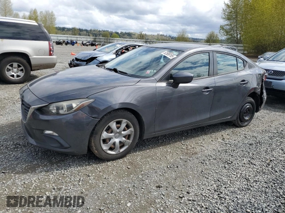 2015 Mazda 3 i Sport with VIN JM1BM1U79F1245845, listed as a Copart auction lot 52589195 with 90,216 mi miles and Salvage Title. Bid and sale history available at DreamBid. Image 1.