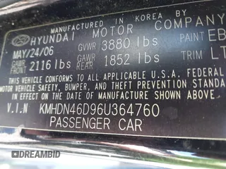 2006 Hyundai Elantra GLS с VIN KMHDN46D96U364760, выставлен на аукционе IAAI как лот 42322457 с пробегом 192 201 миль миль и . История ставок и продаж доступна на DreamBid. Изображение 9.