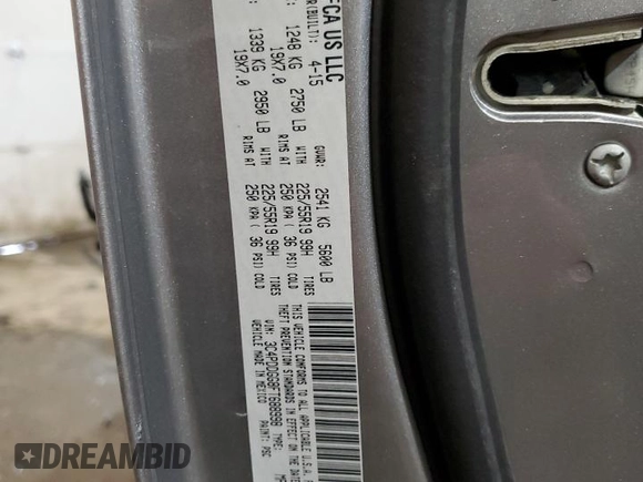 2015 Dodge Journey Crossroad with VIN 3C4PDDGG8FT688998, listed as a Copart auction lot 50796905 with Not Provided miles and Salvage Title. Bid and sale history available at carsss.com. Image 15.