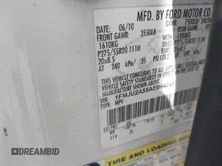 2010 Ford Expedition Limited with VIN 1FMJU2A55AEB64245, listed as a IAAI auction lot 42180443 with 239,953 mi miles and . Bid and sale history available at DreamBid. Image 9.