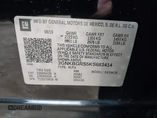 2019 Chevrolet Blazer with VIN 3GNKBGRS5KS683414, listed as a IAAI auction lot 41943030 with 103,098 mi miles and . Bid and sale history available at DreamBid. Image 9.