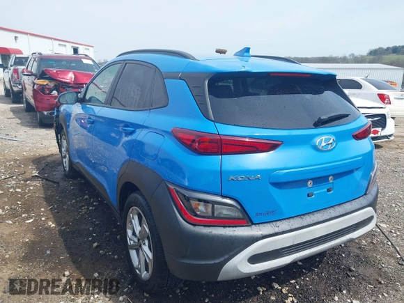 2022 Hyundai Kona SEL with VIN KM8K32AB2NU765962, listed as a IAAI auction lot 41865719 with 40,017 mi miles and . Bid and sale history available at carsss.com. Image 3.