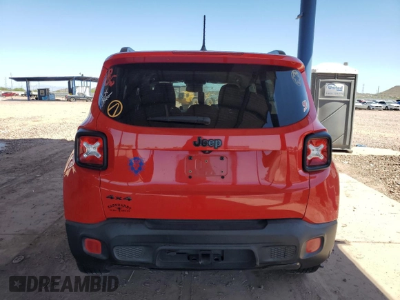 2017 Jeep Renegade Altitude with VIN ZACCJBBB0HPF80280, listed as a Copart auction lot 62119345 with 56,183 mi miles and Salvage title. Bid and sale history available at DreamBid. Image 6.
